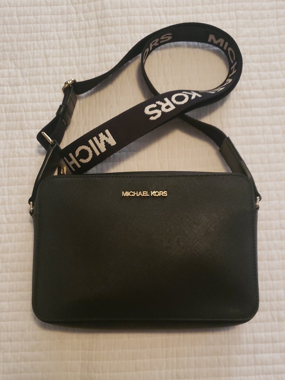 Michael Kors Black Crossbody Bag with Branded Strap NEW